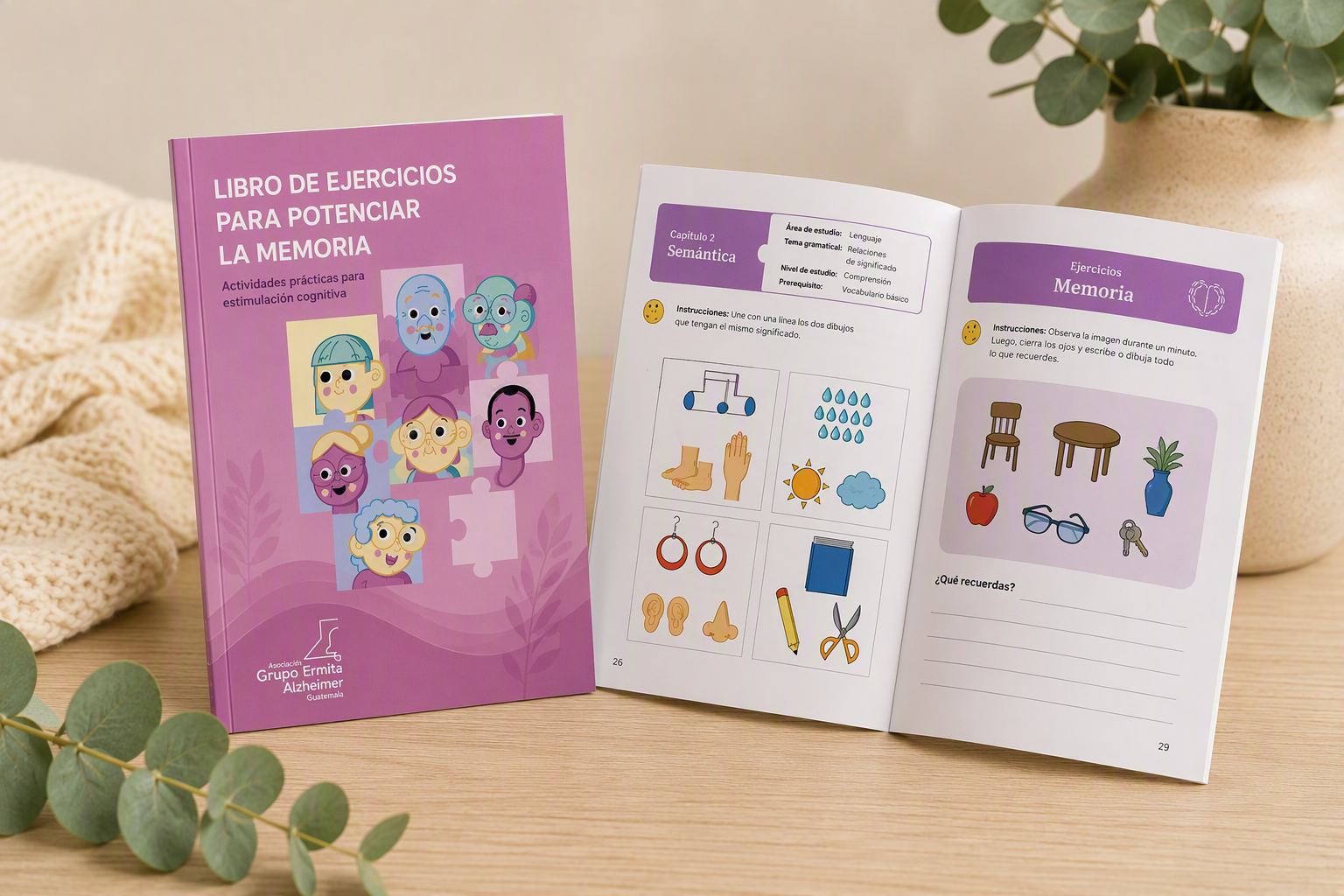 Libro de Ejercicios para Potenciar la Memoria abierto en ejercicios de semántica y memoria